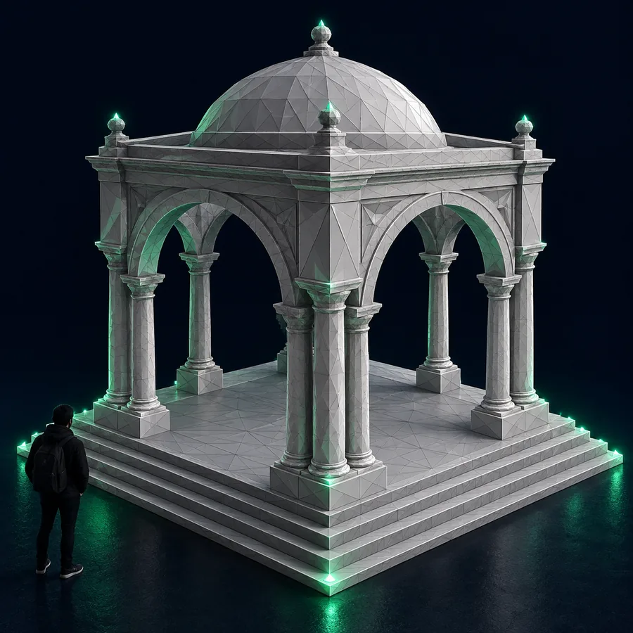 Abgerundete 3D-Form zur Oberflächenprüfung vorbereitet
