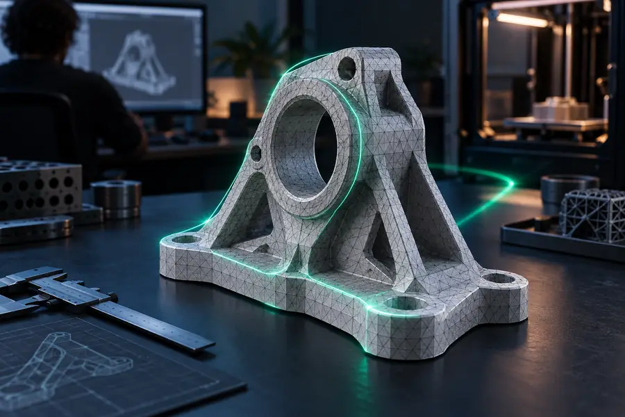 Für die nachgelagerte Verarbeitung vorbereitetes STL-Mesh